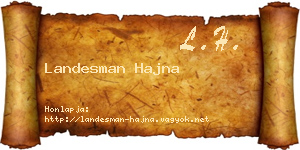 Landesman Hajna névjegykártya